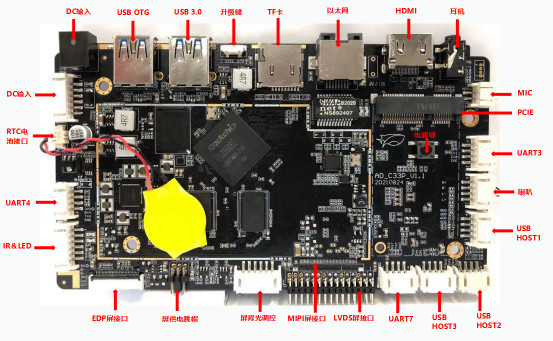 RK3568 Android Embedded System Motherboard For 10.1'' LCD Digital Signage Kit