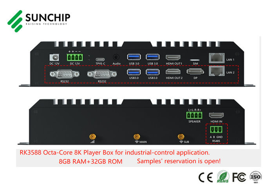 Rockchip RK3588 HD Multimedia Box Edge Computing AIot 8K Double HD Dual Ethernet