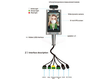 Non Contact Face Recognition Infrared Thermometer 800*1280 Aluminium Frame